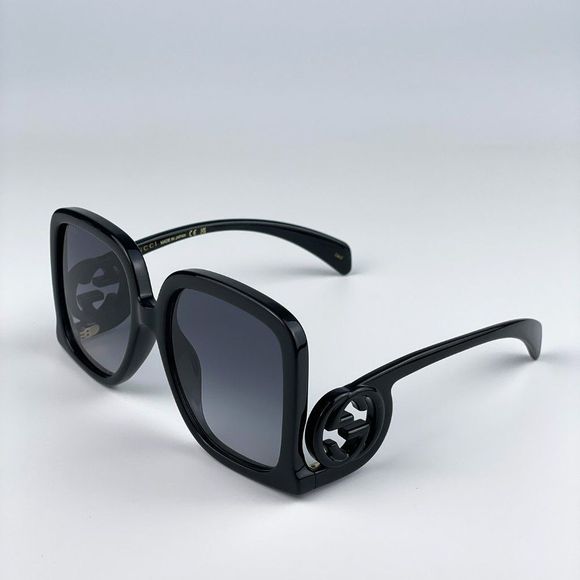 Gucci GG1326S 001 Sunglasses Black Grey Gradient Oversized Square Women main image 12